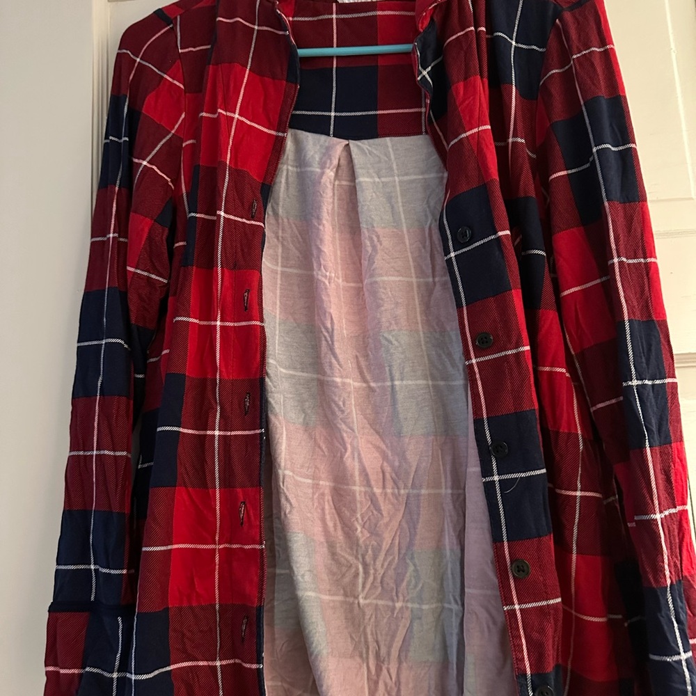 Soma Red and White Plaid Shirt